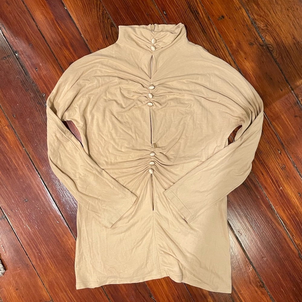 Vintage Versus Versace Tan Ruched Women's Top
